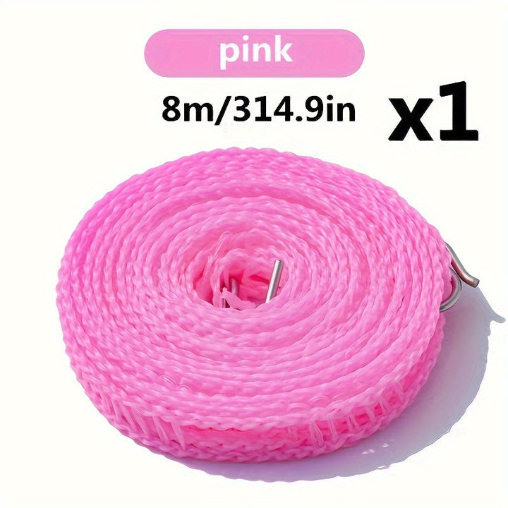 1 Tendedero Portátil, Tendedero Engrosado Mejorado, Cuerda De Secado Antideslizante A Prueba De Viento, Cuerda Para Colgar Ropa De Secado De Camping, Suministros De Lavandería Para El Hogar Interior Y Exterior, Accesorios Para Acampar Al Aire Libre, Acce