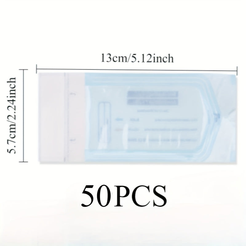 20/50 bolsas desechables para limpieza de herramientas de uñas y maquillaje - autosellantes, resistentes a altas temperaturas, sin olor, adecuadas para almacenar herramientas de uñas y pies, uso único