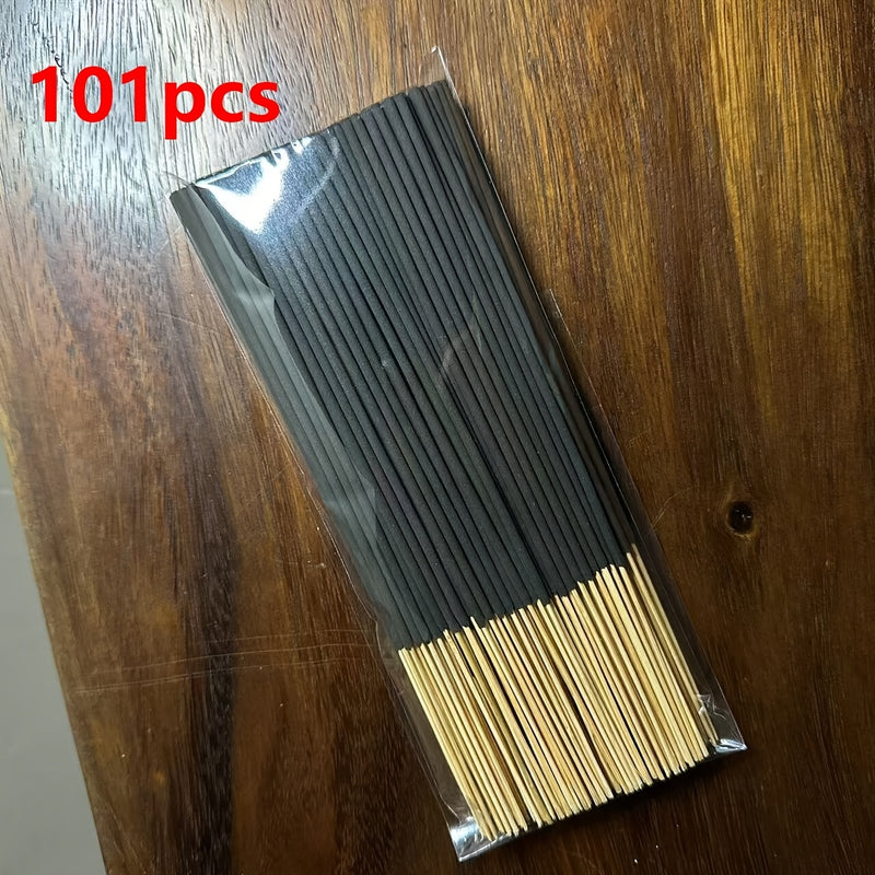 101 varillas de incienso de bambú con aroma a cerezo natural, 22.0 cm, tiempo de combustión de 45-50 min, fragancia para yoga, meditación, hogar y oficina - Ideal para Navidad, Halloween, Pascua y Hanukkah - Sin plumas, incienso para el hogar