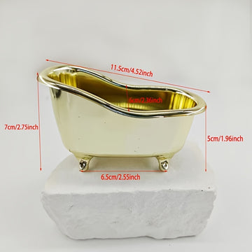 1/4pcs Caja de Almacenamiento Creativa para Cosméticos en Forma de Bañera Pequeña Caja de Almacenamiento de Plástico para Brochas de Maquillaje Caja de Almacenamiento de Escritorio Mini de Tamaño Pequeño