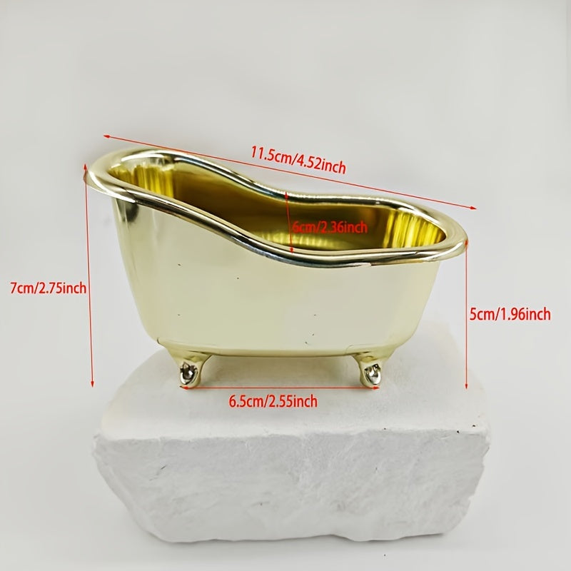 1/4pcs Caja de Almacenamiento Creativa para Cosméticos en Forma de Bañera Pequeña Caja de Almacenamiento de Plástico para Brochas de Maquillaje Caja de Almacenamiento de Escritorio Mini de Tamaño Pequeño