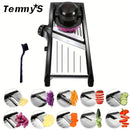Picadora y Cortador de Verduras Manual TEMMYS con Cuchillas Ajustables de Acero Inoxidable - Rallador Multifuncional para Frutas, Papas, Tomates, Cebollas - Incluye Cepillo de Limpieza, , Esenciales de Cocina
