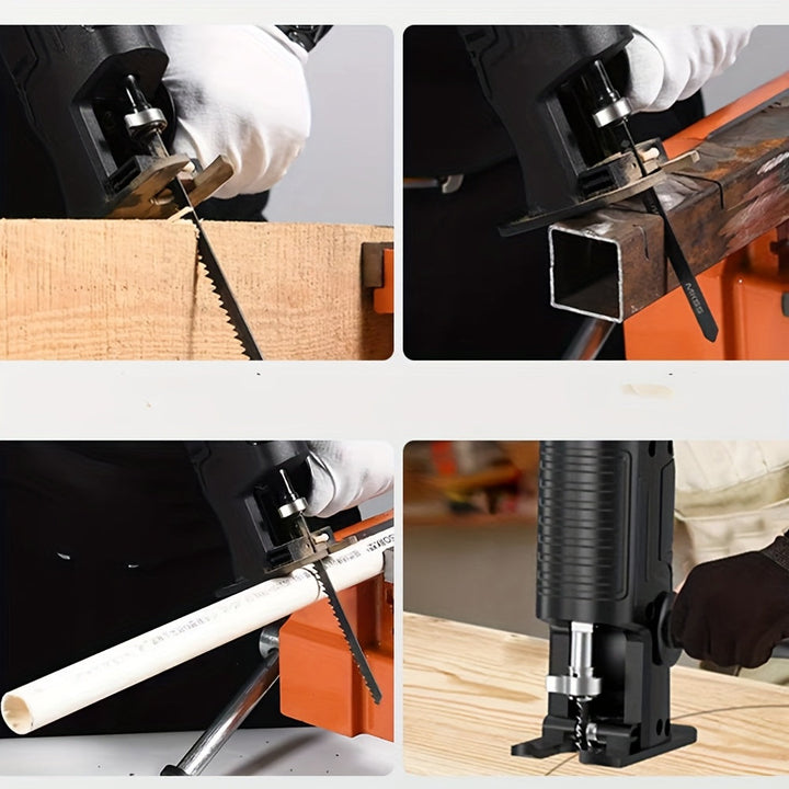 Sierra Recíproca Universal Multifuncional de Mano con Conversor de Taladro de Hoja - Ideal para Renovaciones de Hogar y Proyectos DIY - Regalo Perfecto para Hacedores de Cosas y Enthusiastas DIY