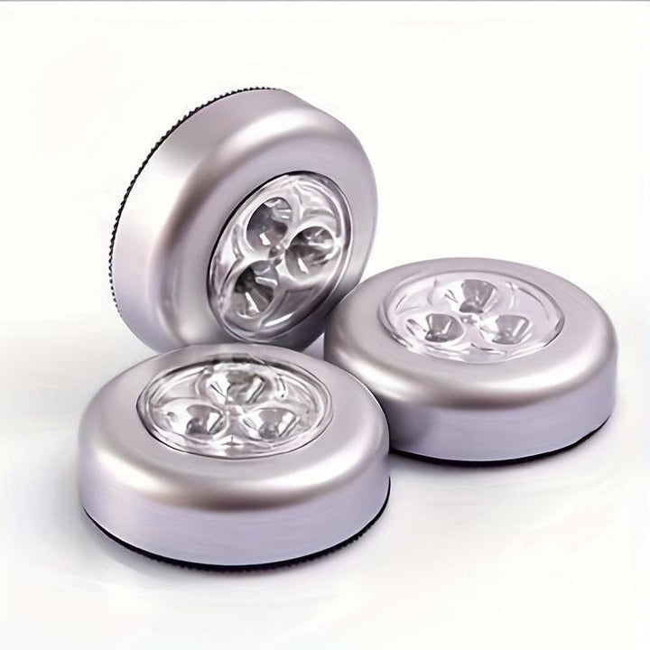 5pcs Luces Táctiles Modernas de 3 LED, Acolchado Inalámbrico para Armario, Luz Nocturna de Montaje en Pared con Pantalla de Plástico, Control por Botón, Tema Fantasía para Dormitorio, Pasillo, Baño, Cocina, Escaleras - Funciona con Pilas (AAA), No Incluy