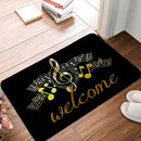 Alfombra de Bienvenida con Notas Musicales - Diseño Divertido y Monograma con Base Antideslizante, Alfombra de Poliéster para el Porche delantero y Decoración de Cocina, Regalo Novedoso Perfecto