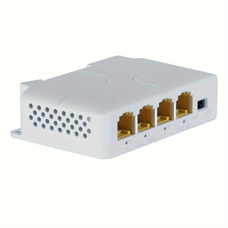 Unidad, Repetidor PoE de 4 puertos a 1000Mbps, Extensor de red compacto, 8.7 x 5.6 x 2.3cm, para una mejor transmisión de datos, Control ON/OFF, Mejorador de conectividad de alta velocidad