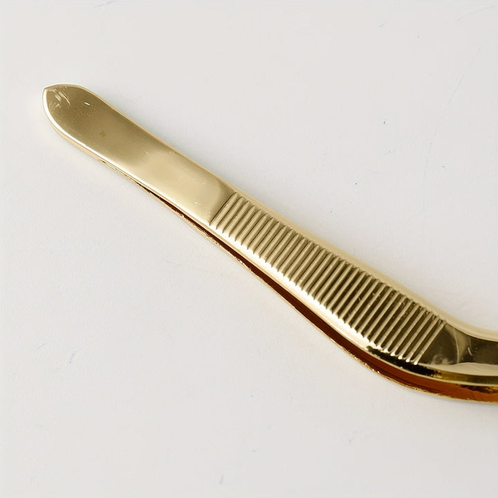 1 Pinza Curvada Especial De Cocina Molecular Dorada De Titanio, Pinzas De Placa Oscilante De Acero Inoxidable, Pinzas Con Forma De Platos Fríos, Cocina, Restaurante, Pastel Occidental, Postre, Herramientas De Decoración