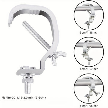 10-Unidad de Sujeción de C de Plata Gris para Iluminación de Escenario, 1.18-2 Pulgadas, Ajuste de Tubo de 30-50mm OD, Capacidad de Carga de 24,95KG, Sin Cargar, No Requiere Batería, Sujeción de Truss Versátil para Luces de Punto DJ y Luces de Cabeza Móv