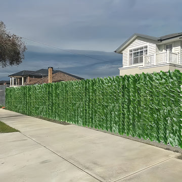 5 unidades, longitud total 500 cm × 50 cm, pantalla de privacidad para exteriores con ivy artificial, resistente a UV, fondo verde con ivy artificial, panél de hiedge, adecuado para bodas, terrazas, balcones, jardines, patios traseros, restaurantes, hote
