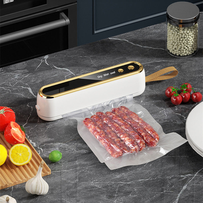 Sellador Automático Multifuncional para Alimentos, Selladora al Vacío Inalámbrica Portátil, con Función de Sellado de Bolsas de Snacks, Conservación Larga Plazo de Alimentos, Diseño Compacto y Fácil de Usar, con Bolsa, Cocina y Picnic al Aire Libre