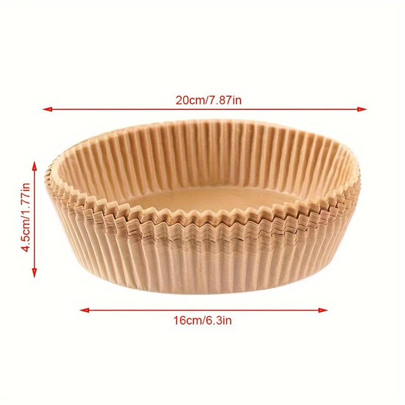 Paquete De 50 Forros Antiadherentes Para Freidora De Aire - Impermeables Y Resistentes Al Aceite, Ideales Para Hornear, Asar Y Más