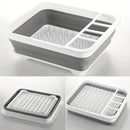 Estante Plegable Versátil para Platos con Tabla de Escurre - Material PP Duradero, Perfecto para RVs, Camping y Barcos - Organizador de Cocina Portátil para Platos y Verduras