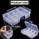 5/10piezas BEADIA Caja de almacenamiento de plástico transparente, estilo casual, forma cúbica, partición ajustable -8 compartimentos, cubierta de hebilla a prueba de polvo, contenedor de clasificación multifuncional para almacenamiento de cuentas, joyer