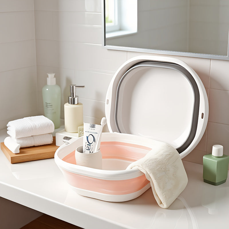 Baño de pies plegable - Baño de masaje de acupresión portátil con asas ergonómicas, estructura de plástico duradera y sin necesidad de electricidad para baño, sala de estar, dormitorio - Relájate y sé tú mismo, remojo de pies, relajación en el baño, dise