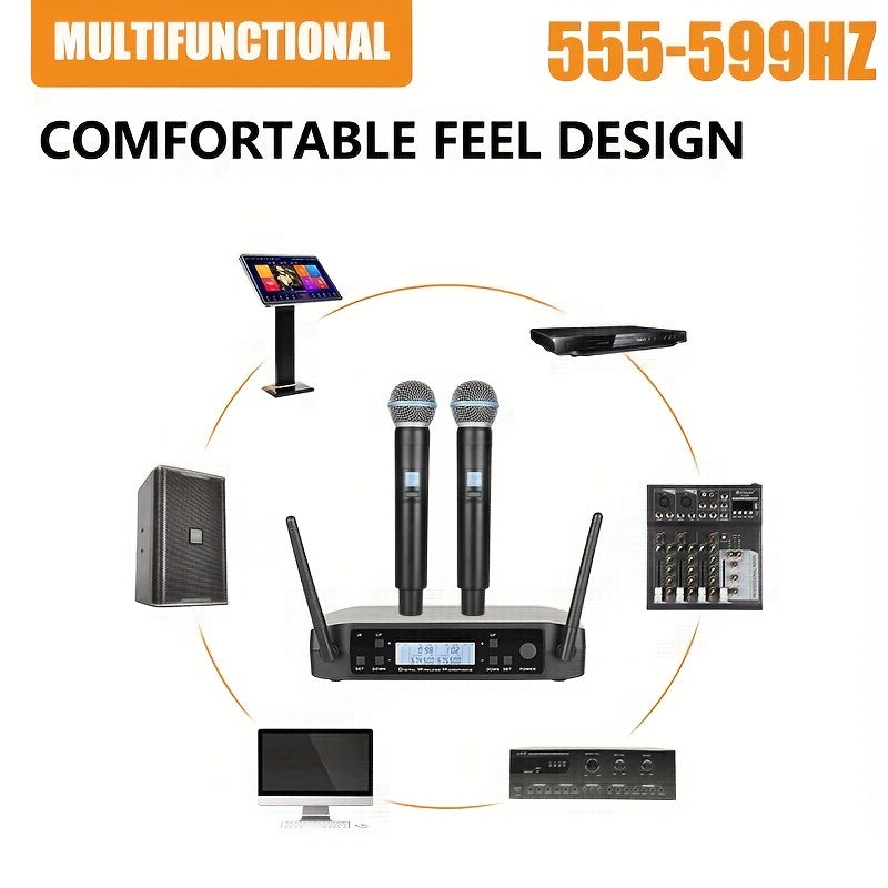 Sistema de Micrófono Inalámbrico Profesional XGeS GLXD4 - Portátil, Doble Antena, Ideal para DJs y Actuaciones En Vivo, Conector de 6.35mm, Enchufe de EE.UU