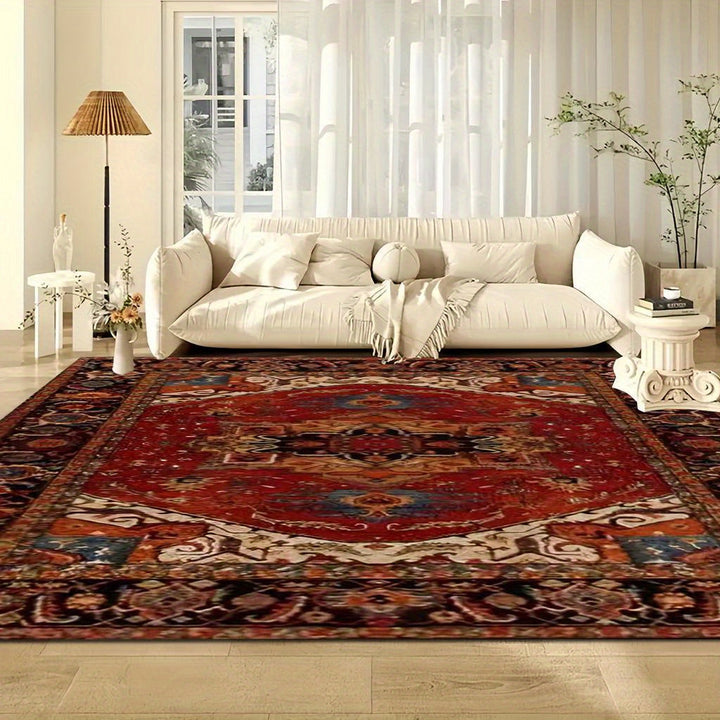 1pc Alfombra con Estampado Retro, Ideal para Cocina, Pasillo, Entrada de Dormitorio, Baño, Sala, Interior/Exterior, Puerta Principal, Estudio, Fondo Antideslizante, Lavable a Máquina y Engrosada