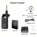 Sistema de monitorización inalámbrica en el oído, 2.4GHz IEM con transmisor y receptor de lavalier, carga USB, Plug and Play, bajo ruido, larga duración de la batería, para músicos, estudio, ensayo de banda, presentación en vivo - Resina ABS negra