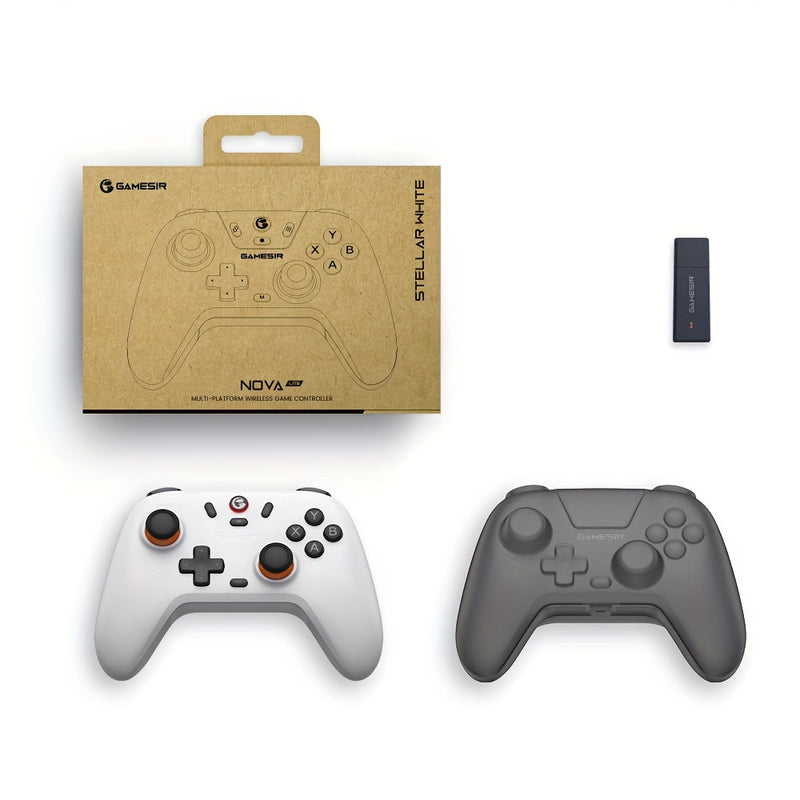 Controlador de juegos inalámbrico GameSir Nova Lite - Diseño ergonómico, palancas Hall Effect, función turbo, compatible con múltiples plataformas (Switch, Android, iOS, PC y Steam), recargable, conectividad triple (inalámbrico/adaptador/cable), botones