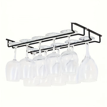 Soporte para Copas de Vino de Hierro de 2 Piezas - Estante Ahorrador de Espacio para Gabinete en Cocina y Bar