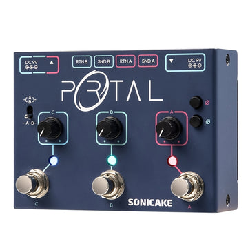 SONICAKE Mezclador de Señales Activo Portal - Selector de Línea Analógica con ABY y Bucle FX, True Bypass, Operación de Modo Dual, Alimentado por USB, Azul