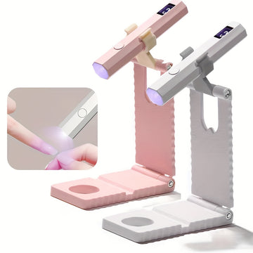 Linterna para Uñas, Soporte Ajustable con Lámpara de Uñas Recargable USB - Con Pantalla de Temperatura, Secador Rápido y Portátil, Mini, Accesorios para Manicura en Casa o Salón, Regalo Ideal para Mujeres