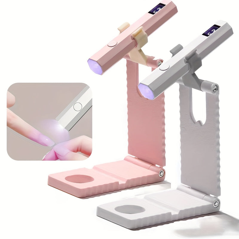 Linterna para Uñas, Soporte Ajustable con Lámpara de Uñas Recargable USB - Con Pantalla de Temperatura, Secador Rápido y Portátil, Mini, Accesorios para Manicura en Casa o Salón, Regalo Ideal para Mujeres