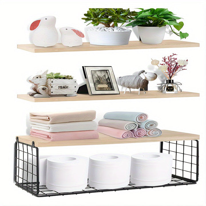 Soporte De Madera Retro Para Pared De Baño, Estante De Pared, Decoración Estética De La Habitación, Decoración Del Hogar, 1 Ud.