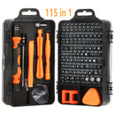 Juego de Destornilladores de Precisión 115 en 1, Kit de Herramientas para Reparación Electrónica con Bits Magnéticos Micro para iPhone, Computadora, PC, Portátil, Teléfono, Mac, Tableta, Bricolaje Doméstico, Consolas de Juegos, Gafas, Reloj, Timbre, etc