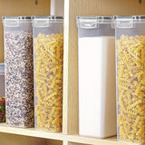 Juego de 6 Recipientes Herméticos para Alimentos - 2.4L, Material PP Libre de BPA, Organización Transparente para Cocina y Despensa con Etiquetas y Tapas Reutilizables, Diseño Duradero y Apilable, Organizador de Alimentos Secos