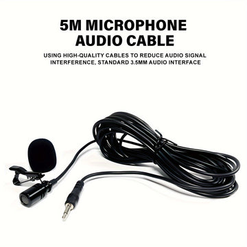 Cables Micrófono Portátil para Sax, 5M Cables Micrófono de Sax Alámbrico Portátil para Instrumento Musical de Saxofón, Violín, Guitarra para Escenario de Actuación