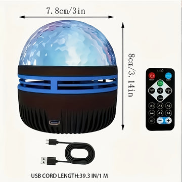 1pc Proyector de Efecto Ondas Acuáticas - Luz LED Cambiante con Control Remoto, Iluminación Ambiental Cielo Estrellado y Atardecer para Dormitorio, Sala, Regalo Festivo, Decoración del Hogar, Alta Calidad, Relajación