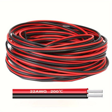 Cable de Altavoces de Silicona Premium 22AWG - Conexión de Audio de Bajo Voltaje de Alta Calidad para Sistemas de Auto o Cine en Casa - Conector Macho a Macho con Aislamiento Duradero y Diseño Flexible para Fácil Instalación