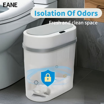 EANE, Papelera Inteligente de Alta Velocidad de Respuesta, con Acción de Apertura y Cierre, Alimentada por Batería, Sin Contacto, Resistente a Olores, Diseño Moderno para Hogar, Cocina y Baño, Accesorio de Cocina Moderno | Papelera Elegante | Operación S