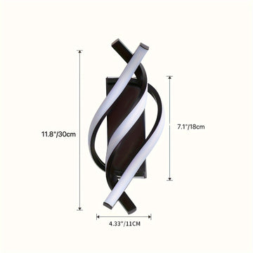 1pc Moderna Lámpara de Pared LED, Fixture de Montaje Semi-Flush de Hierro Fundido con Acabado de Metal Pulido, Iluminación Interior Blanca Cálida de 3000K, Control de Interruptor, Cableado Fijo, No Desmontable, para Dormitorio y Estudio - 110-240V