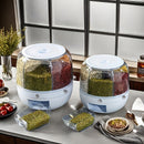 Contenedor Giratorio de Gran Capacidad con Tapa Hermética – Cilindro Plástico Impermeable y Resistente a Insectos para Arroz, Granos, Harina, Comida para Mascotas y Más – Dispensador Fácil de Usar con Botón de Presión, Esencial en la Cocina
