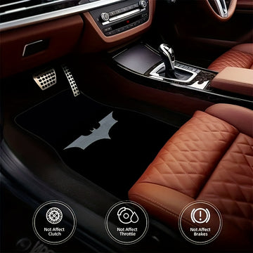 Juego de 4 alfombras de suelo para coche con tema Batman de Wast Bros, alfombras de suelo a prueba de polvo, alfombras antideslizantes para coches, camiones y SUV, ajuste universal, material de poliéster, perfectas para el Año Nuevo, Navidad, Día de San