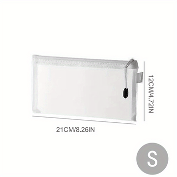 Bolsa de Malla de Plástico de Tamaño Extra Grande con Cremallera, Bolsa Resistente al Agua para Organizar Suministros Escolares y de Oficina, Bolsas para Rompecabezas y Juegos, Bolsa de Malla con Diseño Criptográfico para Suministros Escolares y Organiza