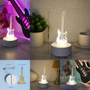 1pc Luz Nocturna 3D de Guitarra - Lámpara de Escritorio LED con Luz Blanca Cálida, Diseño Geométrico Moderno para Dormitorio, Sala de Estar, Decoración de Oficina - Idea Creativa de Regalo, Lámpara de Mesa Bonita, Iluminación Ambiental