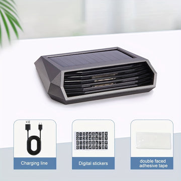 Purificador de aire para auto con energía solar y sensor de movimiento inteligente - Enciende/apaga automáticamente, no necesita energía eléctrica, panel solar de alta eficiencia y batería de litio incorporada para aire fresco en movimiento