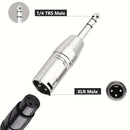 Adaptador TRS Estéreo a XLR de 1/4 Pulgada, Conector Masculino XLR a Cuarto de Pulgada (6.35 mm) para Audio Balanceado Compatible con Micrófonos y Mezcladores