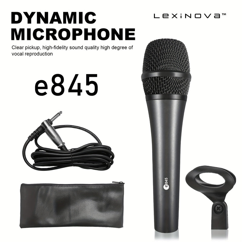 Nuevo micrófono inalámbrico E845, Micrófono profesional con conector de 6,35 mm, ideal para karaoke, transmisión en vivo, estudio de grabación de voz, sonido de alta fidelidad, diseño de metal elegante, compatibilidad plug & play