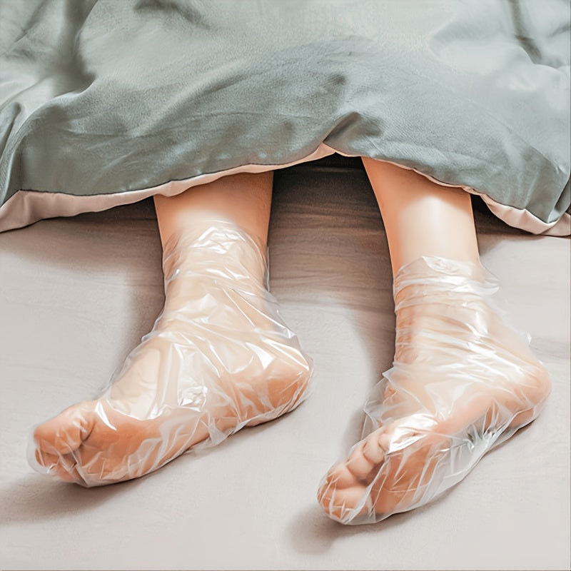 Envoltura transparente de plástico para pies, hidratante anticongelante, baño de pies en remojo, prueba de zapatos, adecuado para uso doméstico y en salones de belleza, herramienta y accesorio para el cuidado de los pies sin perfume.