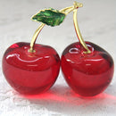 1 ud Exquisita Figura de Cereza de Cristal de Vidrio - Papel Pesa de Fruta Roja Vibrante, Elegante Centro de Mesa y Regalo Considerado para Entusiastas de la Decoración del Hogar - Añade un Toque de Lujo a Cualquier Habitación