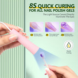 Secadora de uñas LED portátil, lámpara mini con USB para esmalte en gel de secado rápido, diseño acanalado en rosa, calidad profesional de salón, no requiere baterías