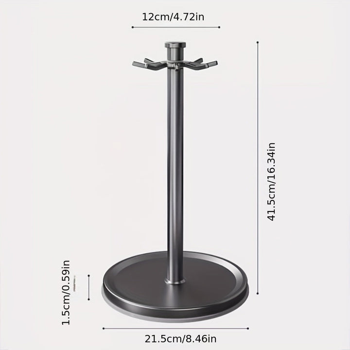 Un estante de almacenamiento de cocina sin necesidad de taladrar, con un gancho y barra giratorios para organizar utensilios como espátulas y cucharas, perfecto para escurrir.