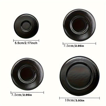 4 paquetes de cubiertas para quemadores de estufas de gas compatibles con estufas Sabaf - Tapas de repuesto duraderas, no se requieren baterías, paquete variado con opciones de 55 mm, 75 mm y 100 mm
