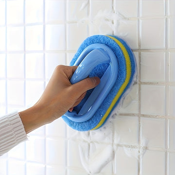 Esponja de Ducha | Esponja Manual Ergonómica, Diseño Bicolor - Cepillo de Limpieza Manual Multifuncional, Adecuado para Bañeras, Cocinas, Baños, etc. - Ideal para Limpiar Azulejos, Ollas y Manchas, Accesorios de Baño