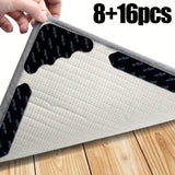 Alfombrillas Antideslizantes Lavables y Reutilizables para Alfombras de Área, Sujeta-Alfombra Autoadhesivo Doble Cara para Suelos de Madera y Azulejos con Cinta Pegajosa para Mantener las Alfombras Planas