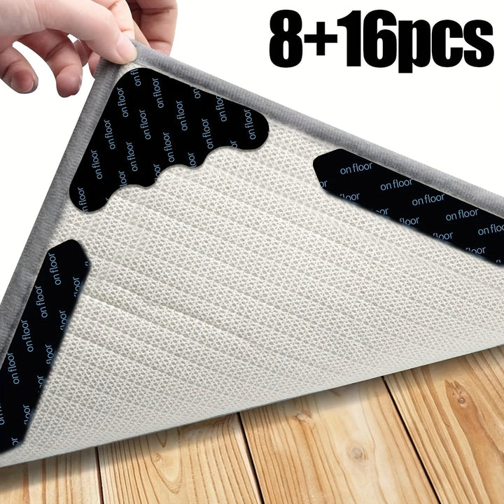 Alfombrillas Antideslizantes Lavables y Reutilizables para Alfombras de Área, Sujeta-Alfombra Autoadhesivo Doble Cara para Suelos de Madera y Azulejos con Cinta Pegajosa para Mantener las Alfombras Planas