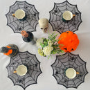 1/2/4/8 piezas, servilletas de mesa de poliéster con encaje negro, servilletas redondas para Halloween, decoración de mesa, servilletas estilo occidental, decoración del hogar, regalos